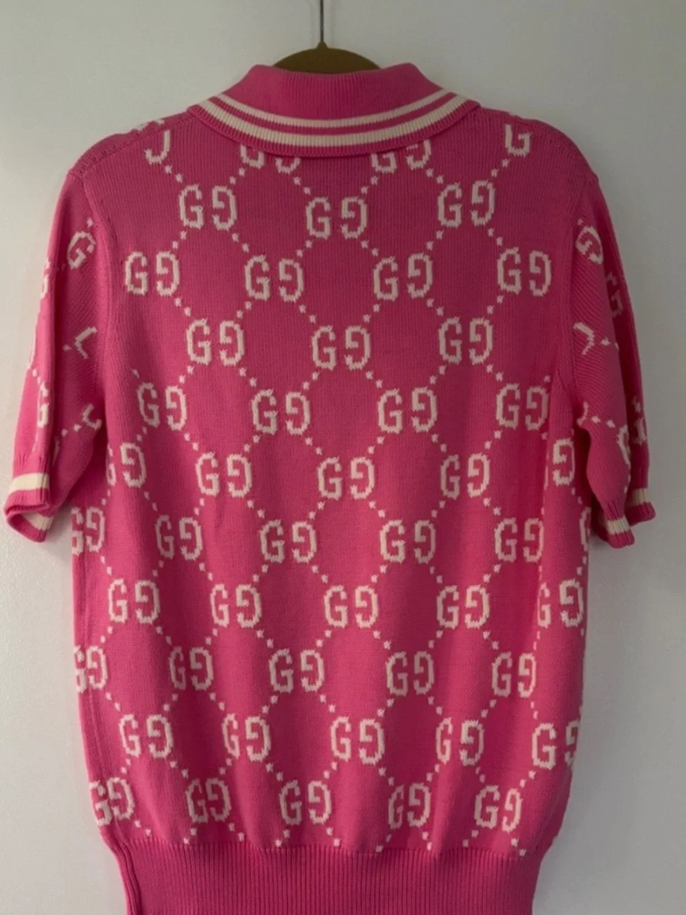 Gucci Pink GG Monogram Polo Shirt